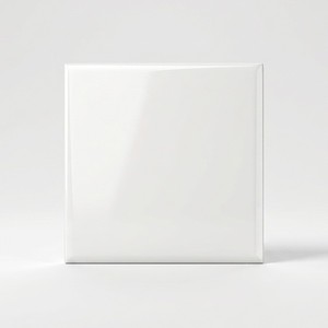 Carrelage blanc pur brillant 10x10 cm, épaisseur 6,8 mm, bords irréguliers pour revêtement mural et sol - Product Image 1