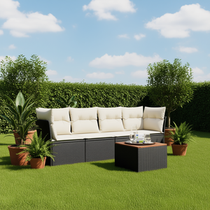 Modular Black PE Rattan Garden <b>Sofa</b> <b>Set</b> Elegant Outdoor Furniture High-Density Foam Cushions UV Resistant - Product Image 2