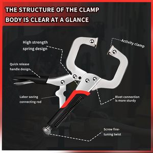 6PCS thép carbon cao kết hợp mạnh mẽ cỡ lớn khóa kìm kẹp Công Cụ Kìm áp lực phổ quát Khóa Kìm thiết lập - Product Image 3
