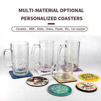 Sous-verres en céramique à bords brisés de forme carrée pour sublimation, personnalisables, minimalistes, pour café, thé, table et artisanat