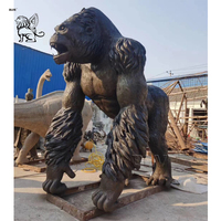 Escultura de Gorila en Movimiento de Arte Moderno, Estatua Grande de Fibra de Vidrio con Sonido
