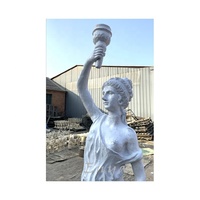 Sculptures en fonte pour femmes, statue de jardin, célèbre, style occidental, relief, avec torche
