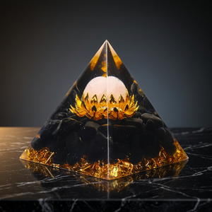Pirámide de Cristal de Orgonita Hecha a Mano, Esfera de Cuarzo Rosa, Obsidiana, Cobre, Siete Chakras, Sanación, Feng Shui, Regalo - Product Image 2