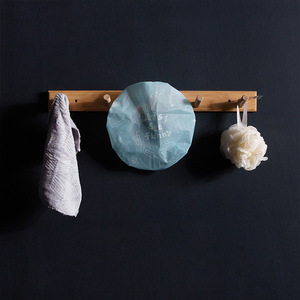 Cartoon Thickened Waterproof Shower Cap For Women Blue Pink PE Material Adult Use - Product Image 2