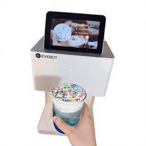 เครื่องพิมพ์กาแฟอัตโนมัติ EVEBOT แบบอิงค์เจ็ทสีเต็มรูปแบบ พิมพ์ภาพเซลฟี่และภาพใดๆ ได้ ใช้หมึกกินได้ สำหรับร้านกาแฟ อุปกรณ์ทำกาแฟ - Product Image 1