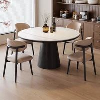 Ensemble de table et chaises de salle à manger en marbre et bois, moderne, extensible, pliable, rond, de luxe, 4, 6, 8 places, designs de meubles pour salon