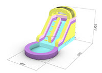 Château gonflable gonflable toboggan gonflable 100% piscine en PVC épaissi toboggan de natation extérieur pour la location d'affaires