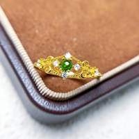 Bague S925 en rubis naturel Fantawild, style rétro français, design ajouré, bague couleur trésor, vente en gros à l'unité