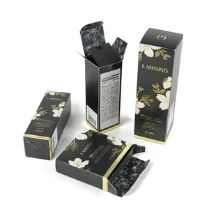 शीर्ष और टक Biodegradable रचनात्मक कॉस्मेटिक बक्से काले और गोल्ड लक्जरी अनुकूलित मेकअप सौंदर्य त्वचा की देखभाल के लिए बक्से ब्रांड
