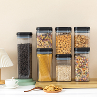 Nouvelle conception, lot de 5 boîtes de conservation hermétiques pour aliments, organisation de la cuisine, contenants en plastique sans BPA, bocaux à aliments scellés avec couvercles