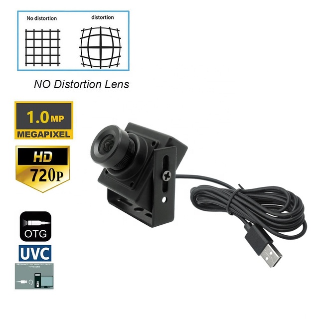 25*25mm Micro Size 720P Mini HD USB UVC Industrial Vision Camera Module CMOS Sensor with 3.6mm Distortionless Lens