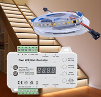 Lampes LED intelligentes pour marches d'escalier, éclairage LED pour escalier, éclairage de couloir avec contrôleur de vitesse automatique pour marches d'escalier