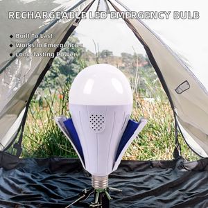 หลอดไฟฉุกเฉิน LED แบบชาร์จไฟได้ E27 B22 สำหรับใช้ภายในและภายนอกอาคาร หลอดพลาสติกสำหรับตั้งแคมป์ ให้แสงสว่างสูง - Product Image 2