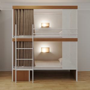 Бесплатный 3D-дизайн на заказ: двухъярусная кровать для общежития, стальная рама, для небольших квартир, двуспальная кровать для спальни - Product Image 5