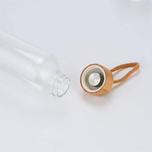 Botella de agua portátil de vidrio de borosilicato alto de 550ml con asa Tapa de bambú Sin BPA para una <span class=keywords><strong>vida</strong></span> <span class=keywords><strong>saludable</strong></span> - Product Image 4
