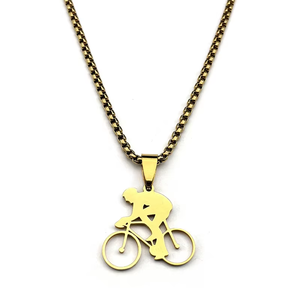 Bicicleta Equitação Ciclismo Homens Colar Figura Bike Rider Colar Esporte Jóias Presente Masculino Aço Inoxidável Cadeia Colar - Product Image 5