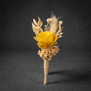ดอกกุหลาบแห้งสีเหลืองธรรมชาติสำหรับตกแต่งชุดแต่งงาน BU-019 - Product Image 3