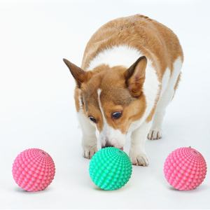 बहु-रंग वैकल्पिक रंगीन मजेदार ध्वनि पीसने दांतों को साफ दांत लोचदार गेंद पालतू खिलौना - Product Image 3