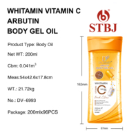 DR.DAVEY 200ml Gel Huile Corporel Éclaircissant Extra au Citron Frais, Arbutine et Vitamine C, Hydratant