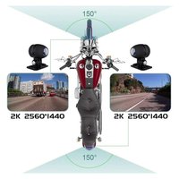Kamera ganda 3 inci kustom 2K 2560*1440 kamera DVR kotak sepeda motor 1080P 60fps dengan kamera dasbor depan dan belakang tahan air GPS Wifi