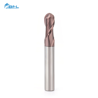Fraise à queue sphérique en carbure BFL R4 8mm, fraiseuse CNC, revêtement TiAlN, 2 dents, haute précision, outil de fraisage 3D, queue sphérique 55HRC