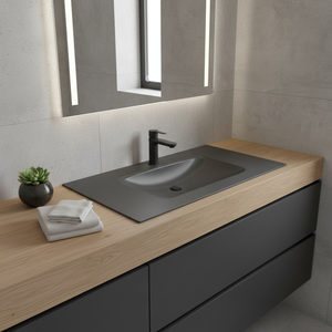Lavabos de baño Kamalu de 120,5 cm de color negro mate integrados - Product Image 3