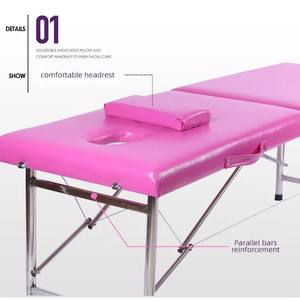 Cama de Masaje Plegable de Madera Moderna de Alta Calidad con Diseño de <span class=keywords><strong>Spa</strong></span> en Cuero PVC, Portátil <span class=keywords><strong>para</strong></span> Gimnasio y Baño - Product Image 4