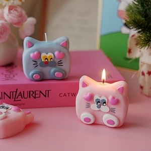 Barras de Cera de Soja Ecológicas Hechas a Mano con Forma de Corazón y Oreja de Gato, Estéticas y Únicas, Precio de Fábrica, para el Día del Padre y Diwali - Product Image 1