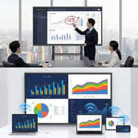 Tableau blanc interactif USB 55-110 pouces, écran tactile 4K, panneau interactif intelligent pour l'apprentissage en ligne, les conférences de bureau, l'école