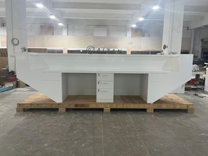 เคาน์เตอร์ต้อนรับดีไซน์ใหม่ วัสดุแข็งแรงหรูหรา สำหรับคลินิกทันตกรรม สำนักงาน โรงแรม <span class=keywords><strong>รีสอร์ท</strong></span> - Product Image 6