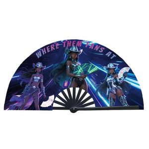 Abanico Plegable de Plástico Contemporáneo de 33 cm, Diseño de Apertura Suave, Estilo Moderno de Dibujos Animados, Papel Pintado - Product Image 5