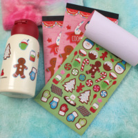 260 autocollants de Noël pour échange de biscuits, livre d'autocollants Bonhomme de neige en pain d'épices pour loisirs créatifs, scrapbooking et décorations de fêtes