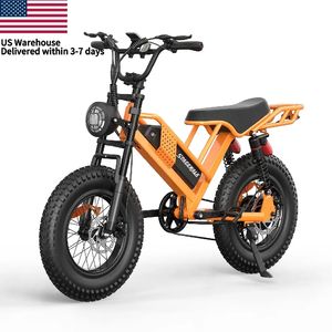 Bici Ibrida Elettrica da Magazzino USA Bici Elettrica Economica M7 Fat Tire da 20'' Bici da Cross Elettrica - Product Image 1