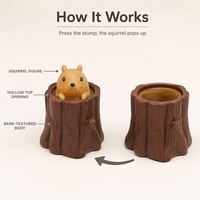 Jouet anti-stress Pop-out Squirrel Tree Hole Fidget Squeeze Cup, adorable jouet animal souple pour la décompression