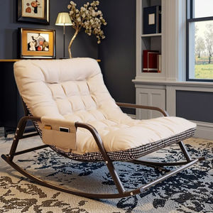 كرسي استرخاء هزاز بتصميم أريكة استرخاء مفردة للبالغين، من المصنع مباشرة، مثالي لغرفة النوم وغرفة المعيشة وأوقات الفراغ، تصميم عصري شهير - Product Image 1