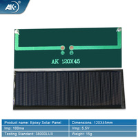 Modules solaires monocristallins en PET époxy miniatures AK AK120x120 en gros, certifiés ROHS CE, garantie 1 an, pour sacs à dos solaires