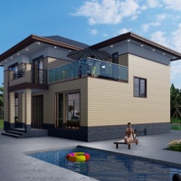 Villa moderne à construction rapide en acier léger avec piscine