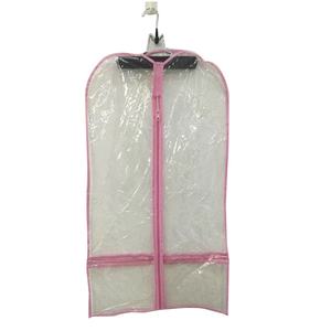 Bolsa de Ropa Transparente de PVC de 43x78 cm con un Bolsillo, Bolsa de Ropa Transparente Personalizada con Ribete <span class=keywords><strong>Rosa</strong></span> - Product Image 1