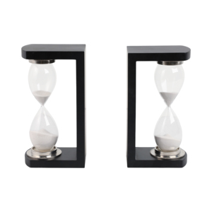 Fermalibri Decorativi a Clessidra con Cornice Nera Moderna per Libreria, Scrivania, Arredo Ufficio - Eleganti Supporti per Libri e Accessori per Scaffali - Product Image 1