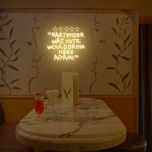 Cailemeng Bartender lindo bebería aquí de nuevo Arte de Bar Funky personalizado, pared de apartamento Estética femenina Decoración de cocina letrero de neón - Product Image 5