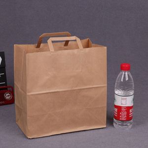 Custom Printed Kraft Paper Bags with Cotton Rope Handle for Supermarket Food <b>Packaging</b> Recyclable & <b>Biodegradable</b> - Product Image 2