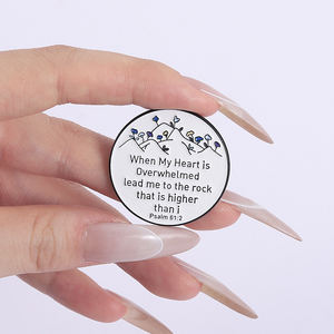 Quando il mio cuore è sopraffatto mi conduca alla roccia che è più alta di I smaltato spilla bibbia Psalm distintivo gioiello regalo - Product Image 4