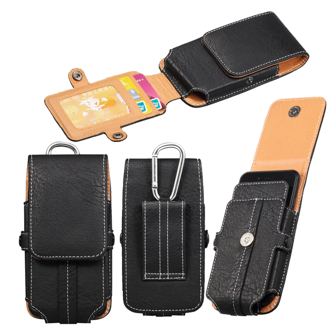 Genuine Leather Phone Belt Clip Carrying Pouch for iPhone 17 Pro Max Pouch Cover for Galaxy S26 Ultra Universal Cover LM156
