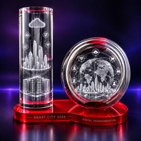 Trophée personnalisé Neelpure 194968 en forme de double boule de cristal, gravé au laser 3D, imprimé UV, pour la récompense de la ville intelligente 5G, de l'énergie et des télécommunications