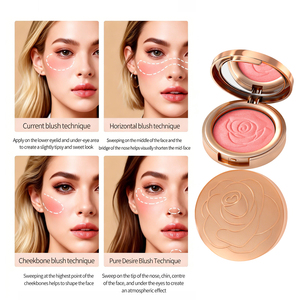 Fard à joues en poudre crémeux végétalien rose bébé, étiquette privée, pigment pour le visage, brillant, imperméable, effet pailleté pétales de fleurs, maquillage en gros - Product Image 6