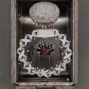 Moissanite Iced Engagement <b>Charm</b> <b>Bracelet</b> <b>Rose</b> <b>Gold</b> Plated 925 Silver Flower Design Sparkling Jewelry - Product Image 3