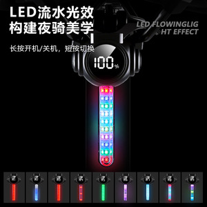 Luz Trasera con Sensor de Frenado para Bicicleta YUUISD, Pantalla LCD, Carga USB-C, Luz LED Roja Fluida de Advertencia para Ciclismo - Product Image 2