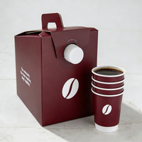 Boîtes à café en papier kraft pour la restauration, distributeur de café portable isolé de 96 oz avec poignée, matériaux recyclés