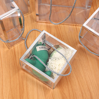Boîte d'emballage carrée en PVC transparente, recyclable, avec estampage à chaud, pour cadeaux et artisanat, idéale pour les aliments - Vente en gros
