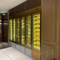 Armoire à vin en acier inoxydable au prix d'usine, réfrigérateur à vin commercial, vitrine réfrigérée pour restaurant, hôtel, bar, restauration